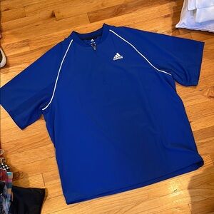 Adidas Blue and White Lightweight Shirt Jacket